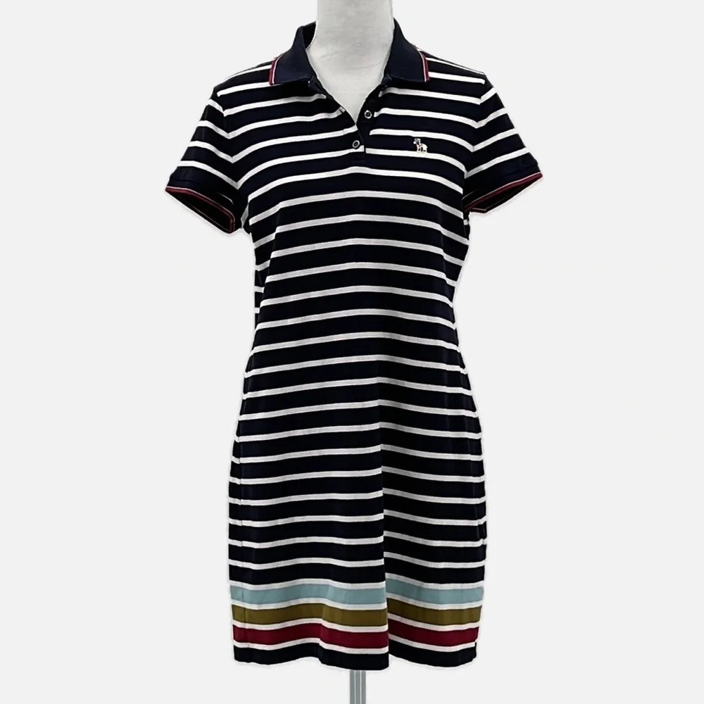 Hazzys Striped Short Sleeve Polo Dress - Size Small